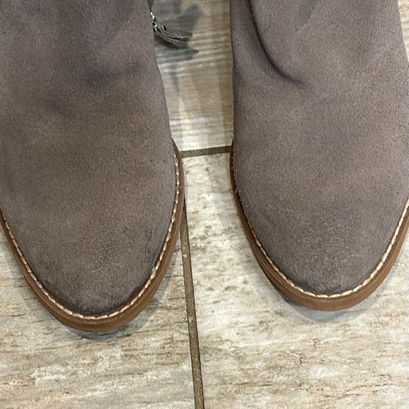 Taupe suede ankle boots - Picture 7 of 8